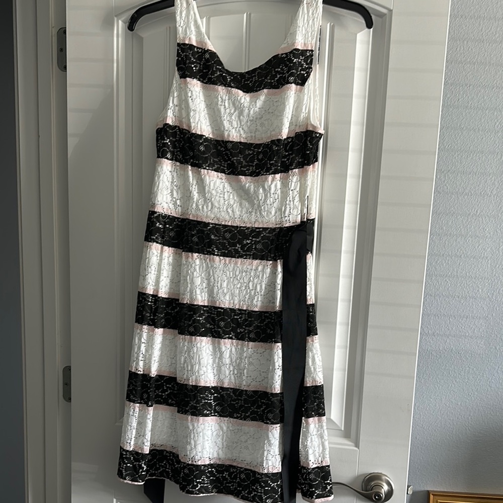 Black and White Spaghetti Strap Mini Sundress